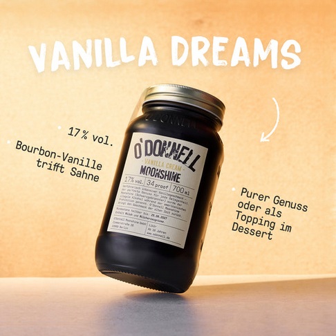 Vanilla Cream Likör O'Donnell Moonshine 700ml alk.17 % ab18J – Bild 2